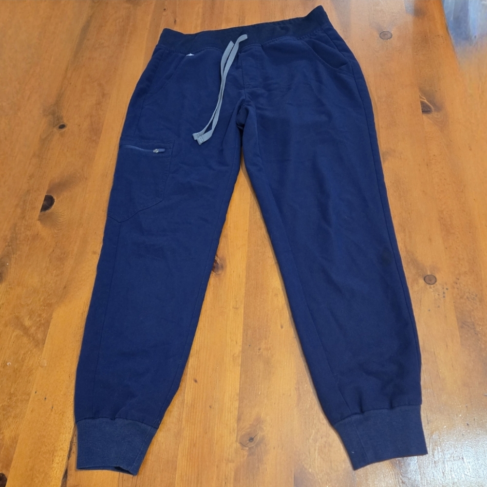 FIGS Zamora Joggers Scrub Pants Navy Blue Size SP Petite *Flaws*
